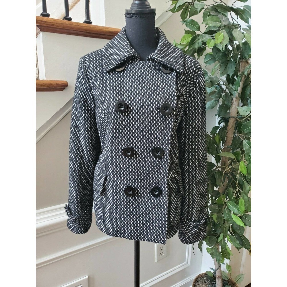 Charter Club Black Collared Button Coat